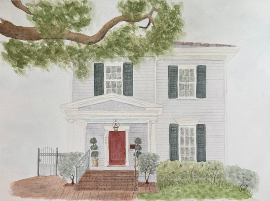 820 Pine Street New Orleans Watercolor by Jenelle Duplantier