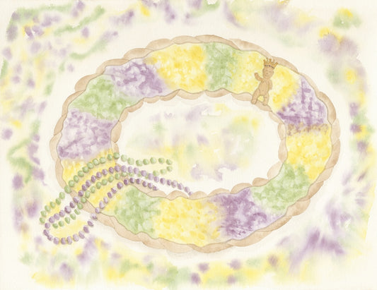 watercolor king cake